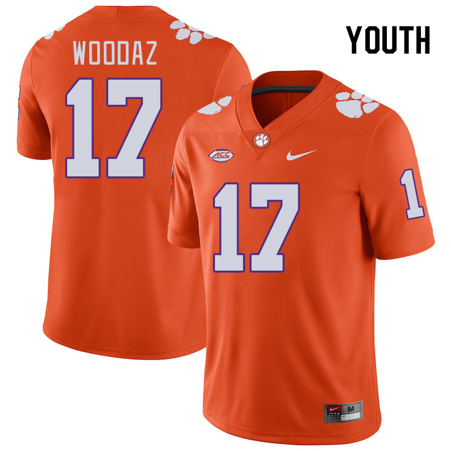Youth #17 Wade Woodaz Clemson Tigers College Football Jerseys Stitched-Orange
